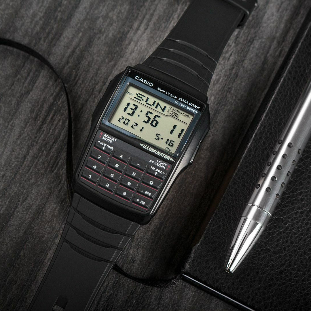 Casio DBC-32-1A DATA BANK Schwarze Herrenuhr