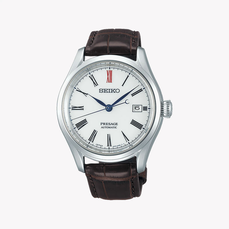 Seiko Men's Silver Stainless Steel, Brown Leather | Spb095j1 by i-watch