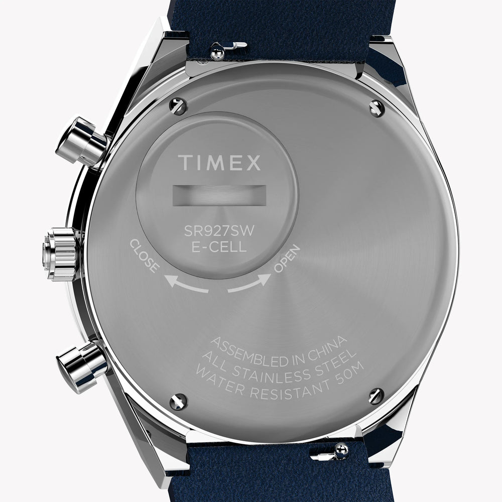 Timex Men's Blue Leather Chrono, Stainless Steel | Tw2w51700 by i-watch