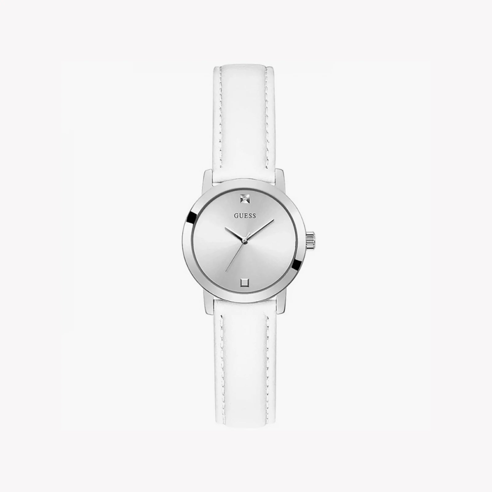 Guess Women's Silver Watch, White Leather Band | Gw0246l1 by i-watch