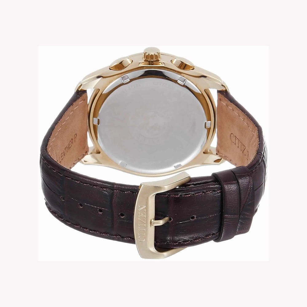 Citizen At1183-07a - Rose Gold Elegance - Mens Eco-Drive Leather Watch by i-watch