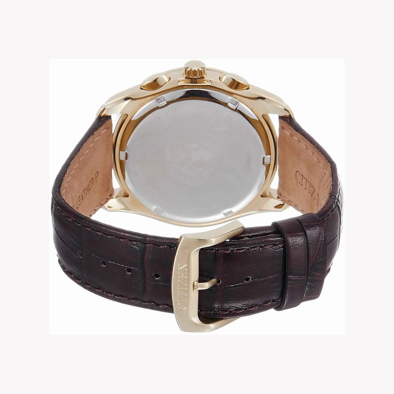 Citizen At1183-07a - Rose Gold Elegance - Mens Eco-Drive Leather Watch by i-watch