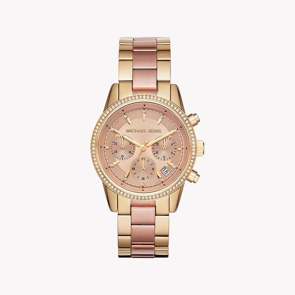 Michael Kors Women's Gold Stainless Steel, Rose Gold Dial | Mk6475 by i-watch