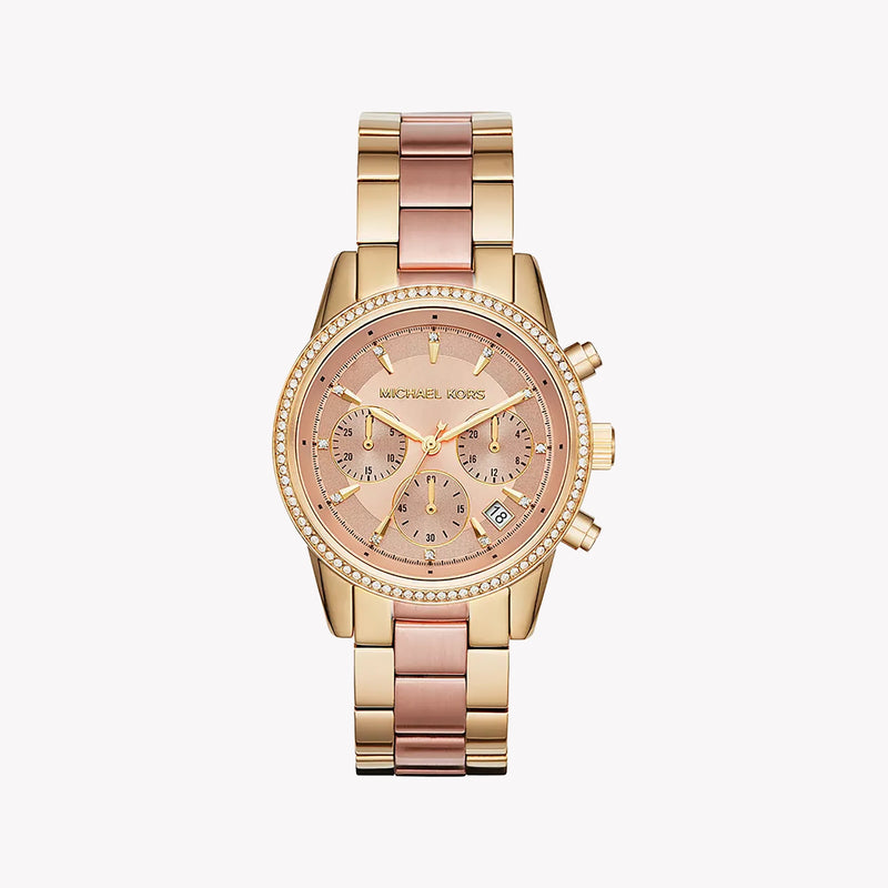 Michael Kors Women's Gold Stainless Steel, Rose Gold Dial | Mk6475 by i-watch