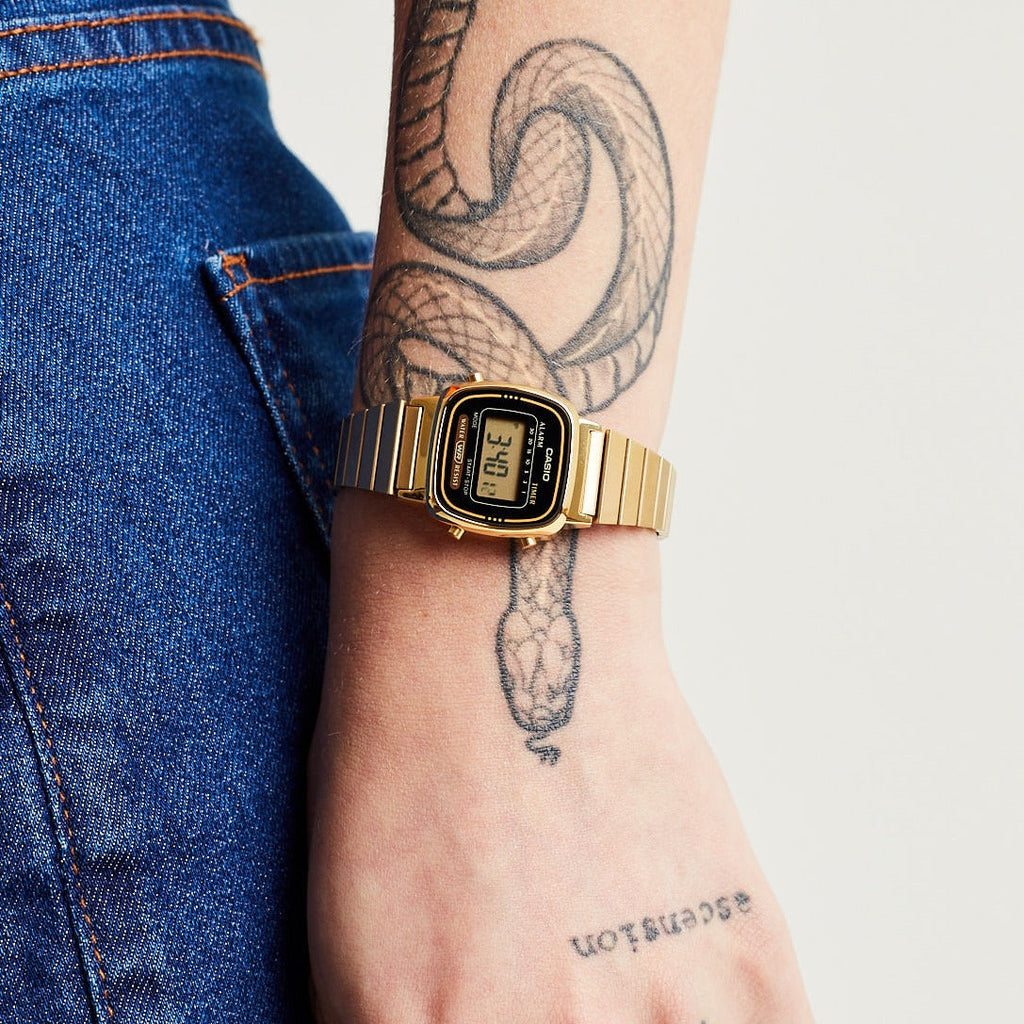 CASIO LA670WGA-1DF ELEGANT TIMEPIECE - SILVER STAINLESS STEEL & RESIN DESIGN for Women-i-Watch-2