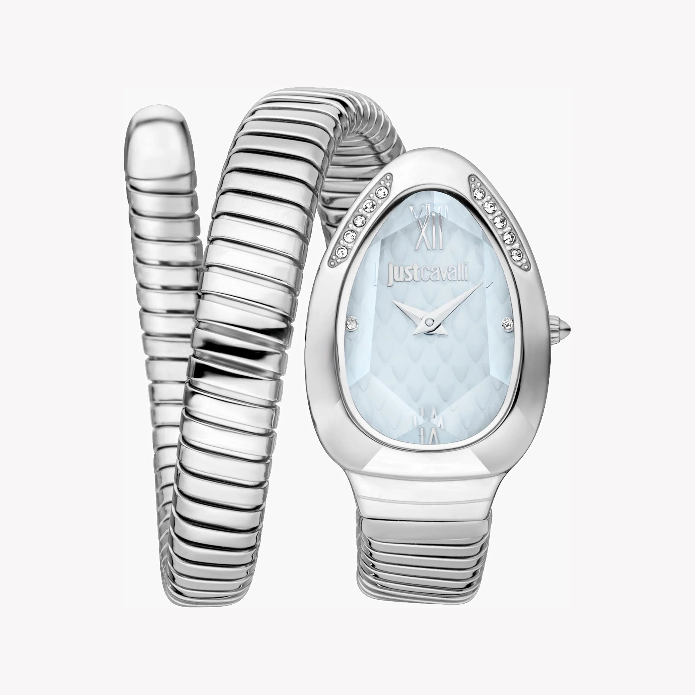 JUST CAVALLI Women's Watch with Silver Stainless Steel Case and Silver Stainless Steel Band