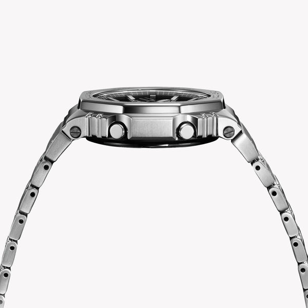 Casio Men's Silver Stainless Steel Watch, Black Dial | Gm-B2100d-1aer by i-watch