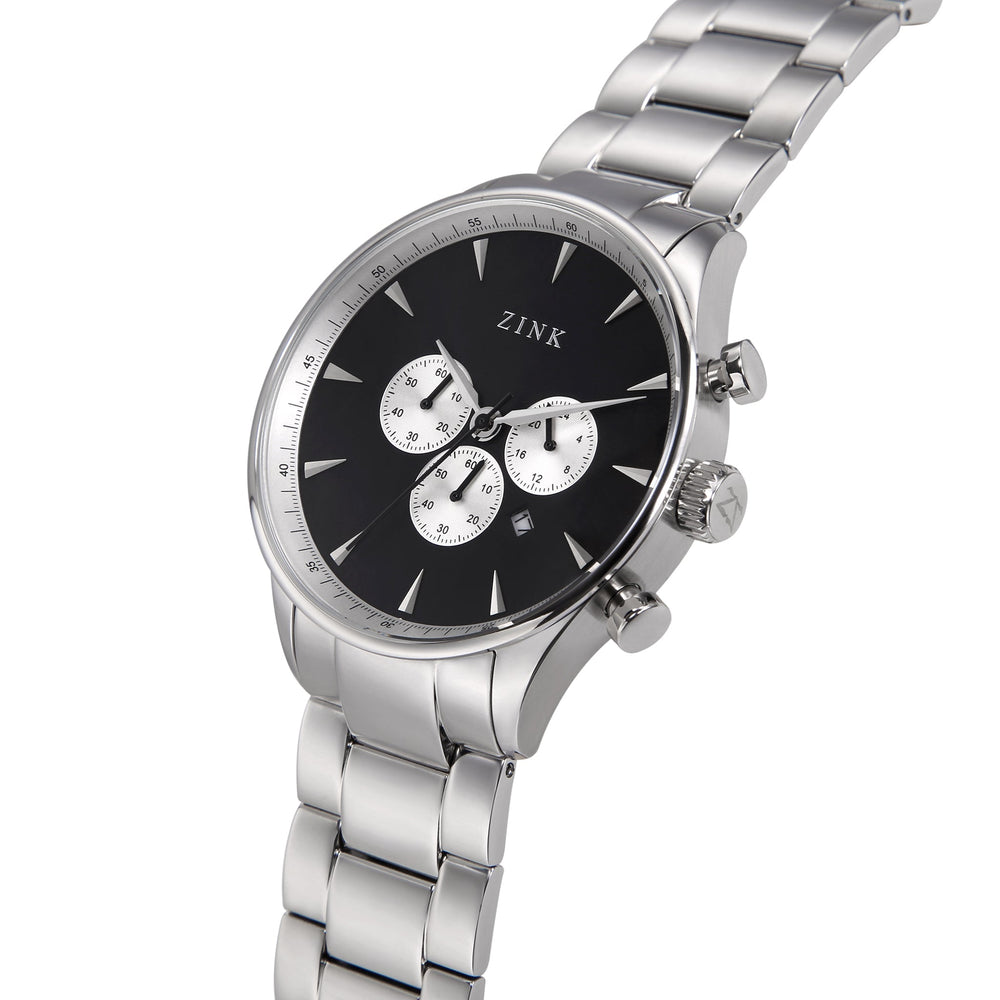 Zink Zk127g2ss-26 Elegance Series - Modern Men's Stainless Steel Timepiece With Black Dial by i-watch