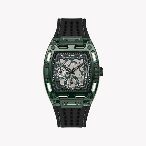 Guess Men's Black Plastic Watch, Green Silicone Band | Gw0499g7 by i-watch