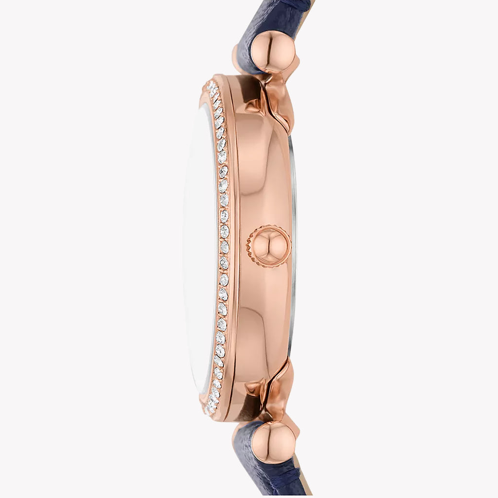 FOSSIL ES5295 ELEGANT CLASSIC - TIMELESS WOMEN'S WATCH WITH BLUE LEATHER STRAP & SILVER DIAL-i-Watch-4