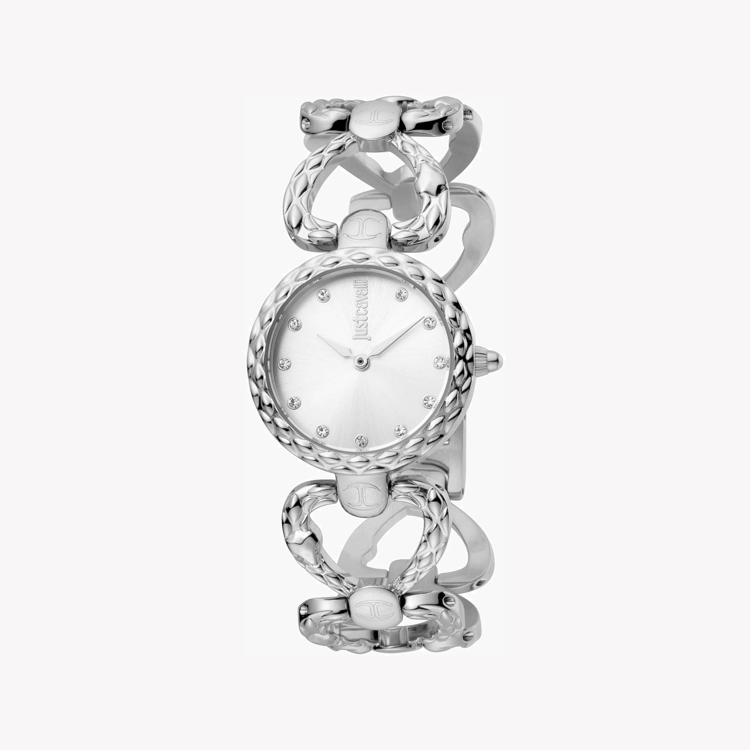 JUST CAVALLI Women's Watch with Silver Stainless Steel Case and Silver Stainless Steel Band