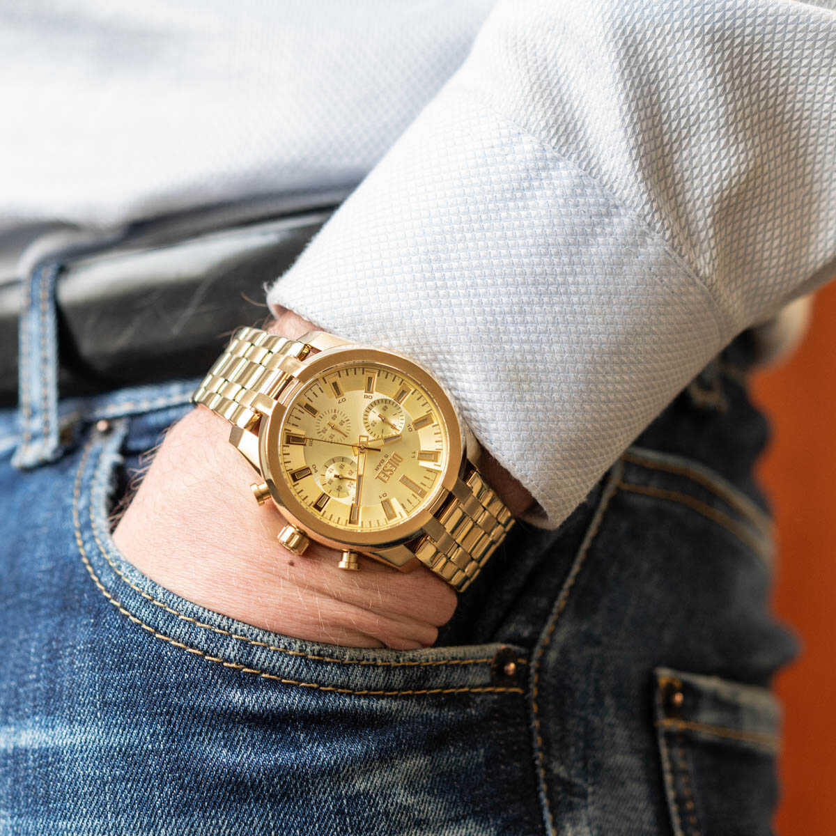 Diesel Men's Gold Stainless Steel Watch, Gold Dial | Dz4623 – i-watch