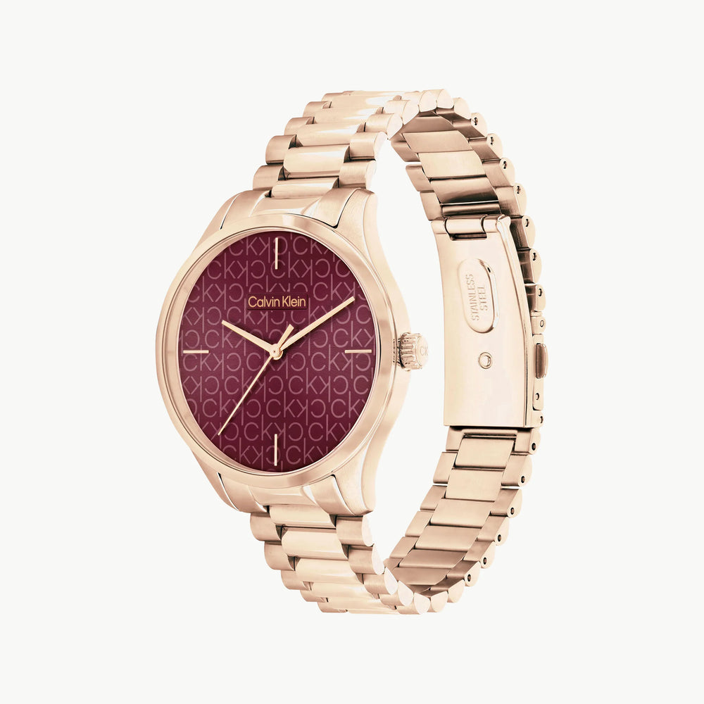 Ck Calvin Klein Men's Gold Watch, Red Dial | K5a31c4b by i-watch