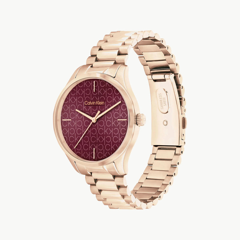 Ck Calvin Klein Men's Gold Watch, Red Dial | K5a31c4b by i-watch