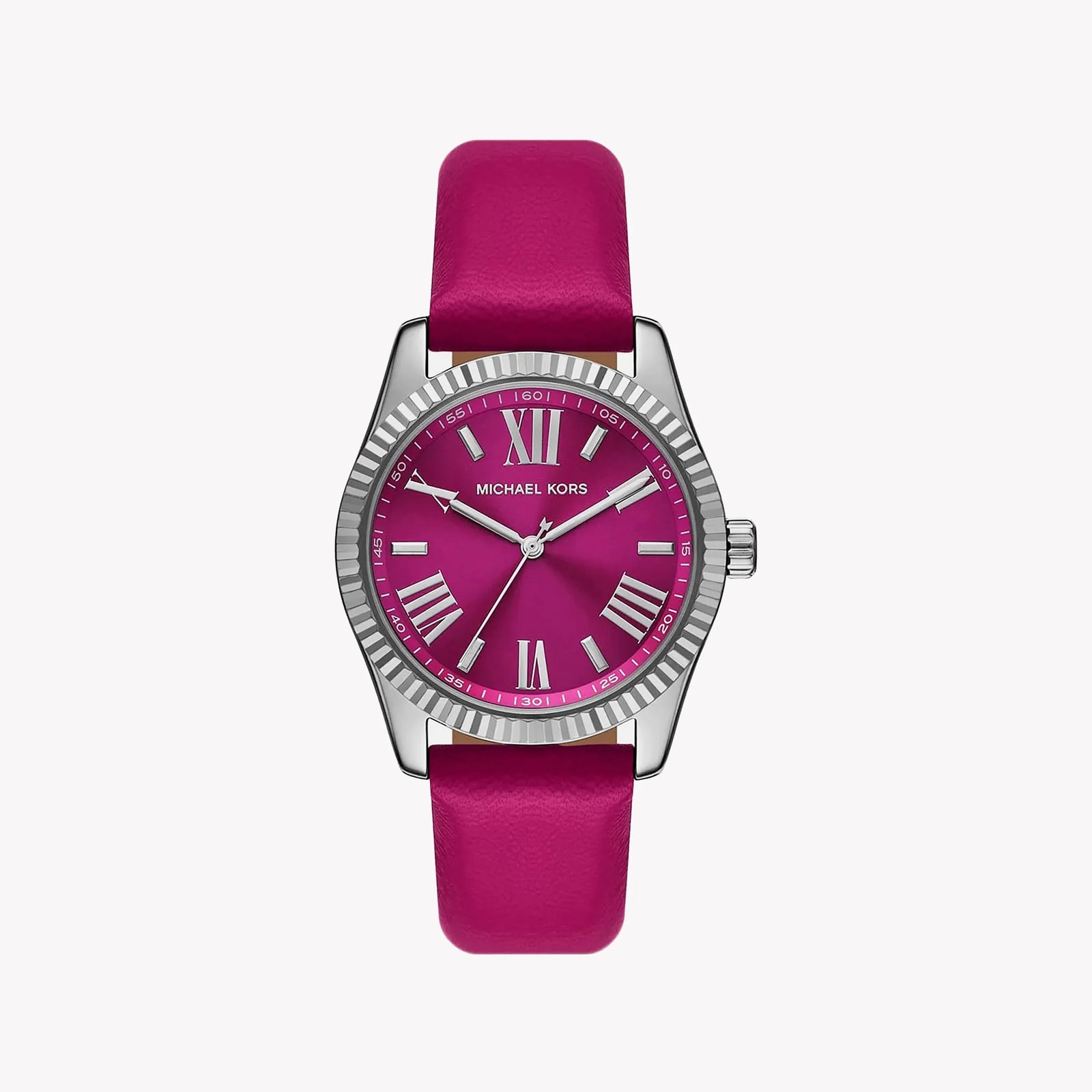 Michael Kors Women's Pink Leather Watch, Silver Case | Mk4749 by i-watch