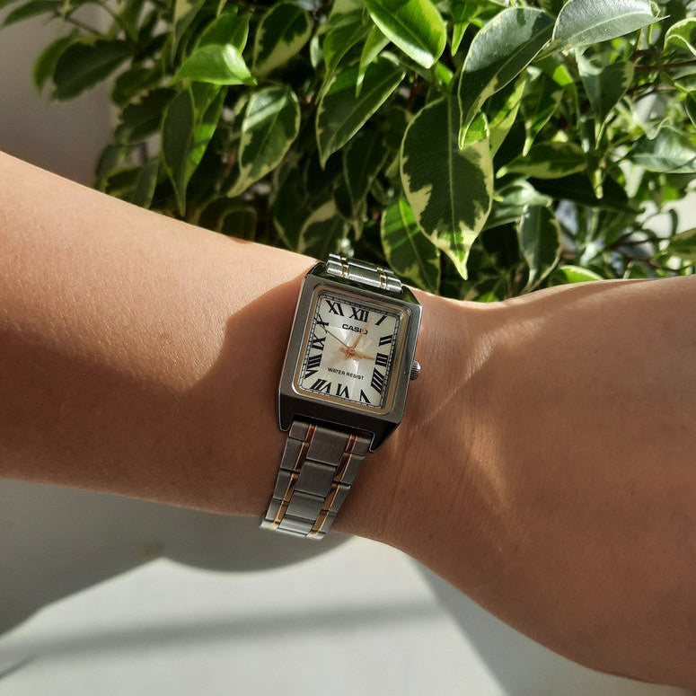 CASIO LTP-V007SG-9BUDF - ELEGANT SILVER SERIES Women's Watch with sleek alloy case and chic white dial-i-Watch-3