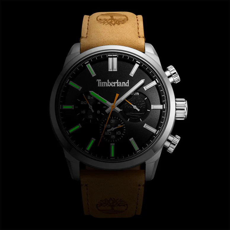 Timberland Men's Brown Leather Watch, Silver Case | Tdwgf0028701 by i-watch