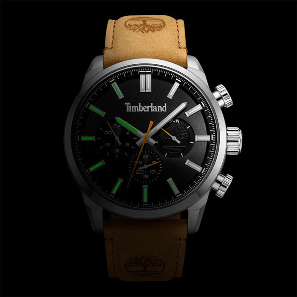Timberland Men's Brown Leather Watch, Silver Case | Tdwgf0028701 by i-watch