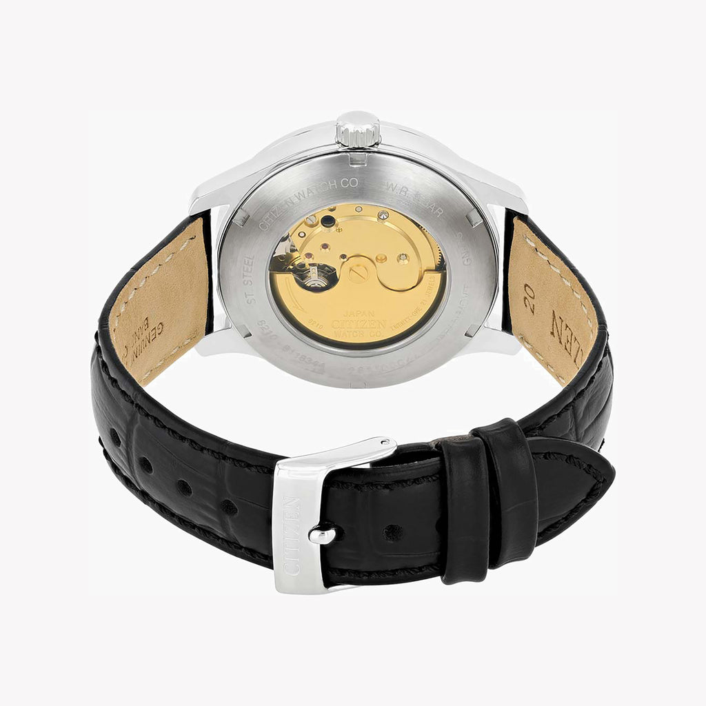 CITIZEN NJ0110-18L DYNAMIC CLASSIC - AUTOMATIC STAINLESS STEEL MEN'S WATCH WITH LEATHER BAND-i-Watch-2