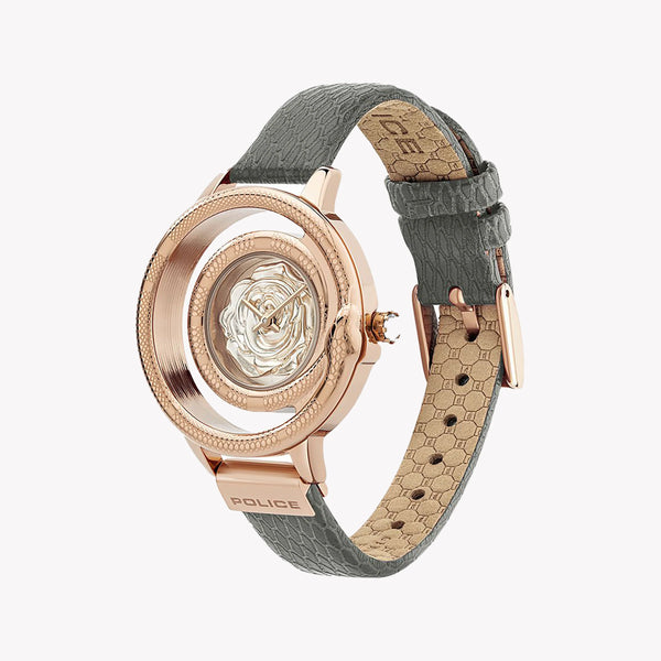 Police Women's Rose Gold Leather Watch, Gray Strap | Pewla2008301 by i-watch