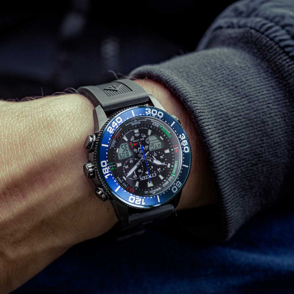 CITIZEN JR4065-09E BLACK ADVENTURE - ECO-DRIVE MEN'S WATCH WITH YACHT TIMER & 20 ATM WATER RESISTANCE-i-Watch-2