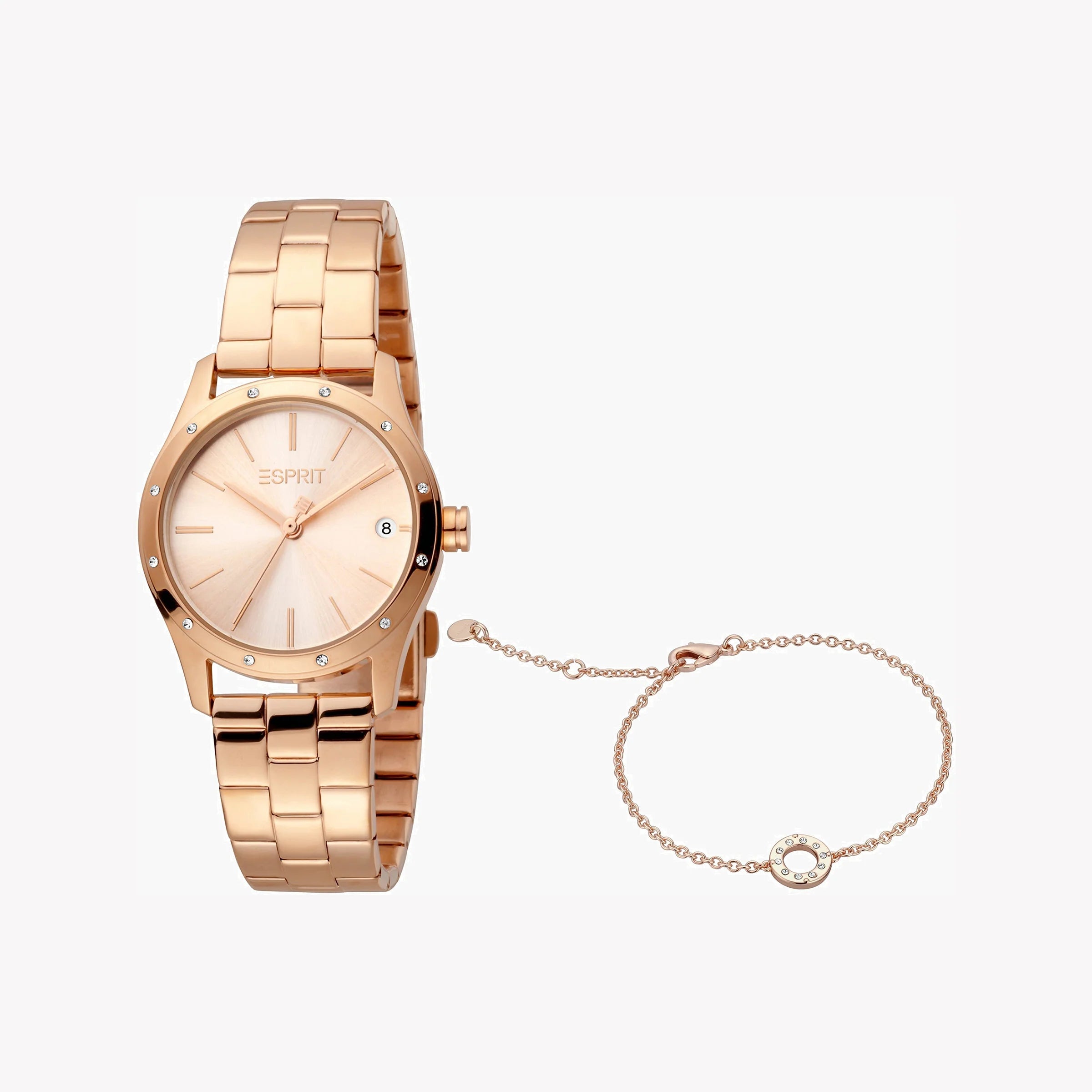 ESPRIT Women's Watch with Rose Gold Stainless Steel Case and Rose Gold Stainless Steel Band