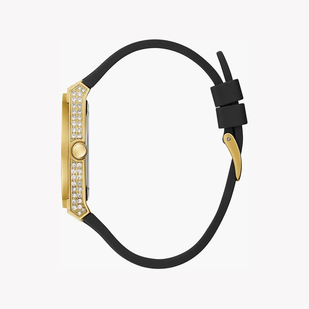 GUESS GW0439L2 - CHIC SOPHISTICATION WOMEN'S WATCH WITH GOLD DIAL & BLACK RUBBER BAND-i-Watch-2