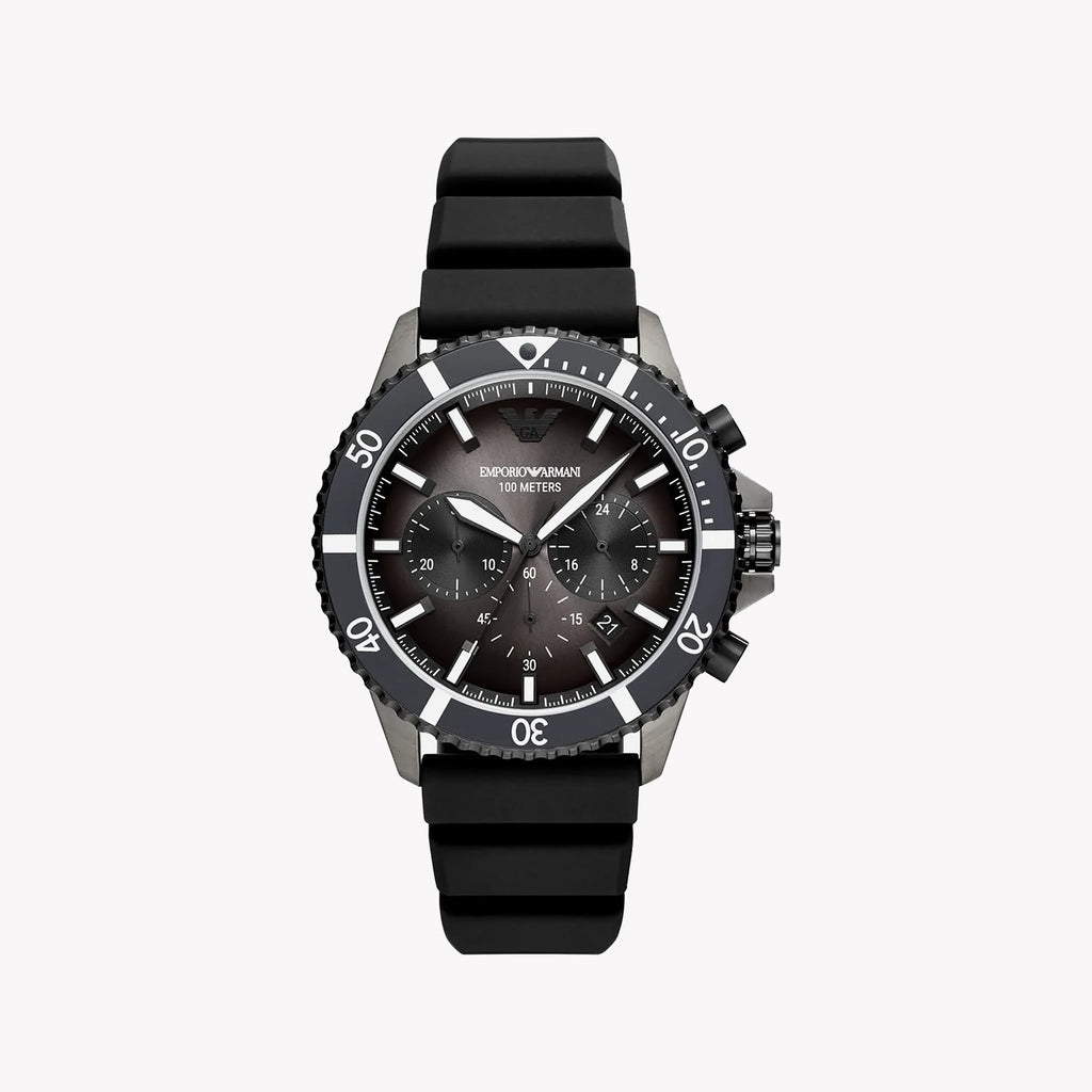 Emporio Armani AR11515 - BLACK STRENGTH - Men's Sophisticated Sport Watch with Silicone Band