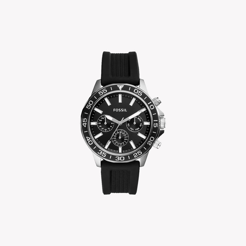 Fossil Men's Black Silicone Watch, Silver Case | Bq2494 by i-watch