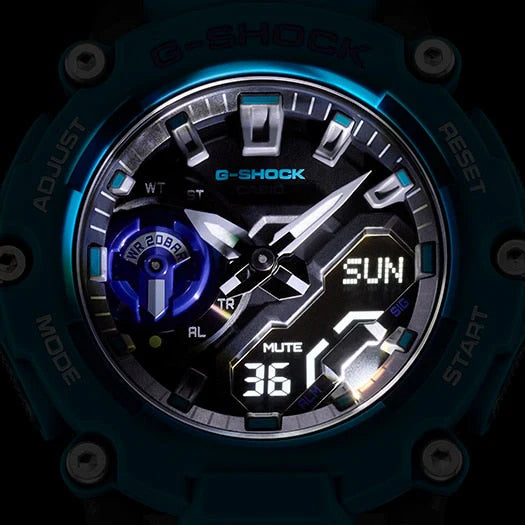 G-Shock Men's Blue Resin Watch, Black Dial | Ga-2200-2adr by i-watch