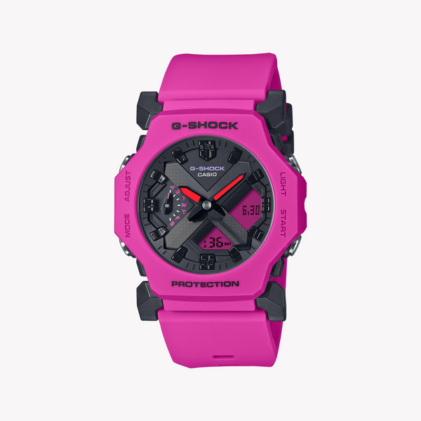 Casio Unisex Pink Resin Watch, Black Dial | Ga-2300-4aer by i-watch