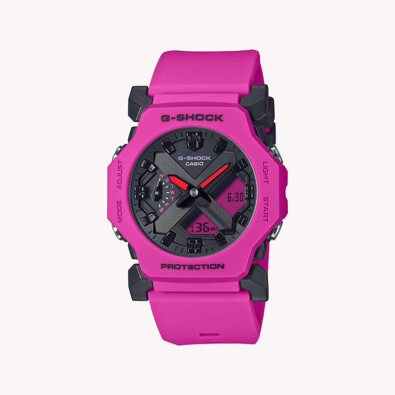 Casio Unisex Pink Resin Watch, Black Dial | Ga-2300-4aer by i-watch