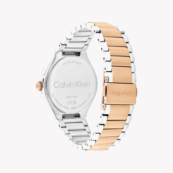 Ck Calvin Klein Women's Silver/Rose Gold Watch, Silver Dial | 25100052 by i-watch