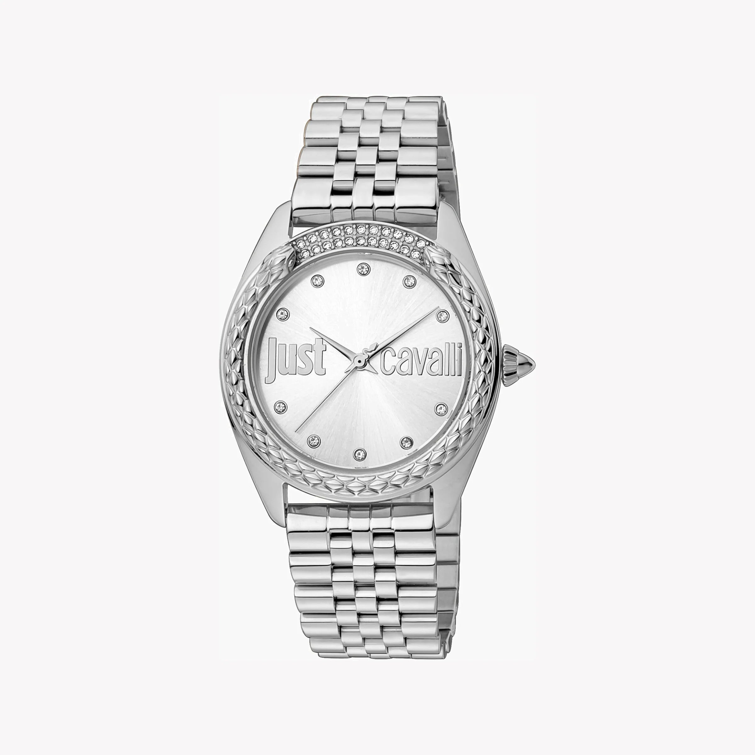 JUST CAVALLI Women's Watch with Silver Stainless Steel Case and Silver Stainless Steel Band