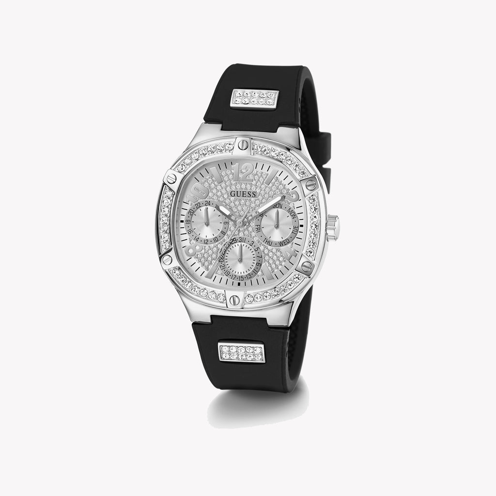GUESS GW0619L1 STRIKING STYLE - ELEGANT MEN'S TIMEPIECE WITH BLACK SILVER BAND & SILVER DIAL-i-Watch-4