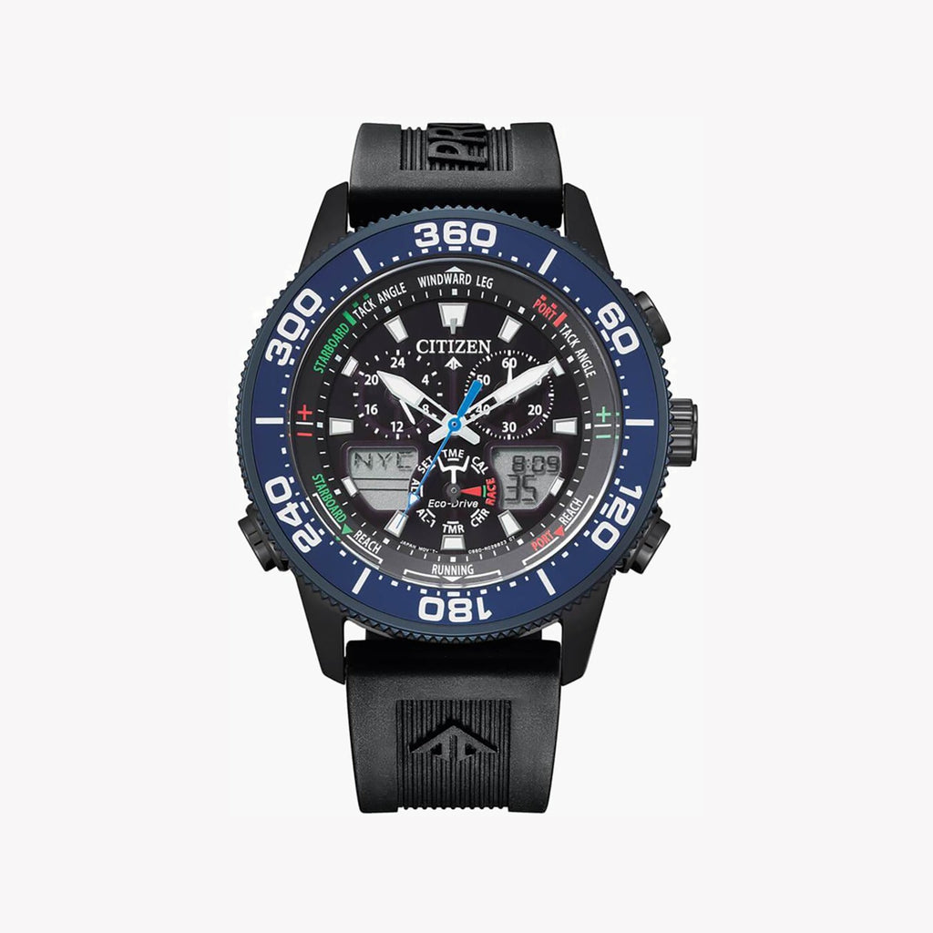 CITIZEN JR4065-09E BLACK ADVENTURE - ECO-DRIVE MEN'S WATCH WITH YACHT TIMER & 20 ATM WATER RESISTANCE