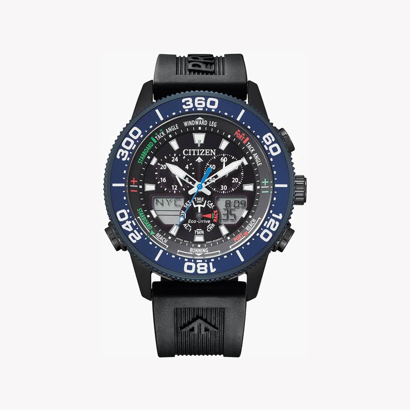 Citizen Jr4065-09e Black Adventure - Eco-Drive Men's Watch With Yacht Timer & 20 Atm Water Resistance by i-watch