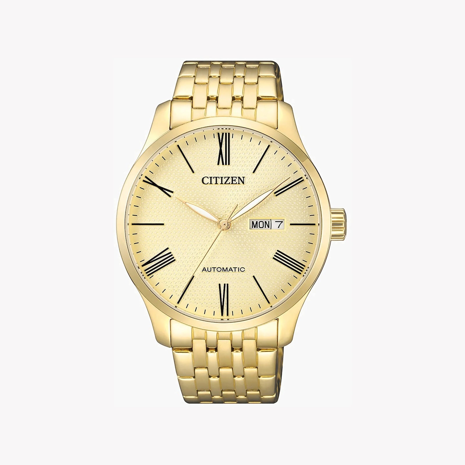 Citizen Nh8352-53p - Golden Elegance Automatic Men's Watch With Champagne Dial & Day-Date Function by i-watch