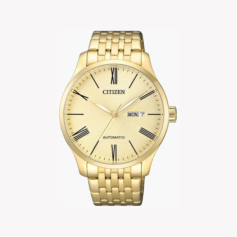 Citizen Nh8352-53p - Golden Elegance Automatic Men's Watch With Champagne Dial & Day-Date Function by i-watch