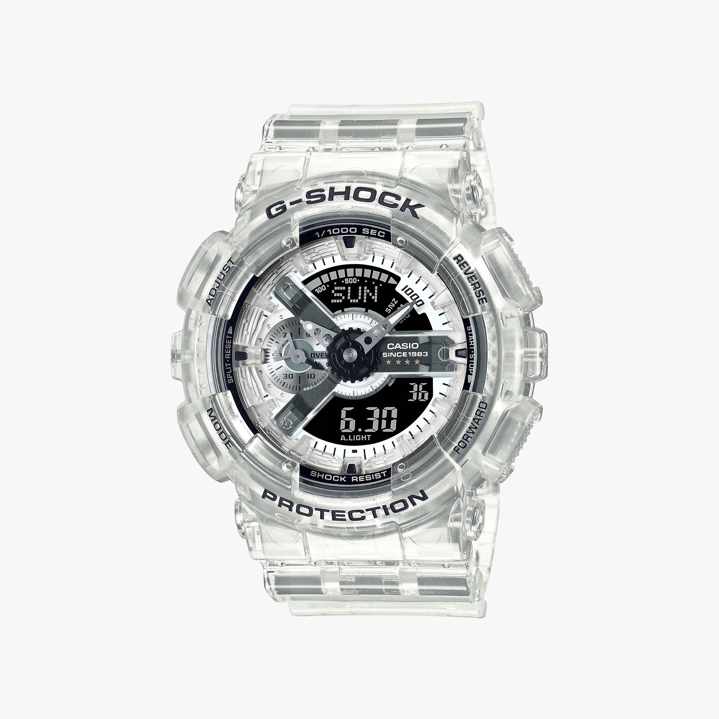 CASIO G-SHOCK GA-114RX-7A BOLD ADVENTURE - STYLISH WHITE RESIN WATCH WITH DIGITAL-ANALOG DISPLAY