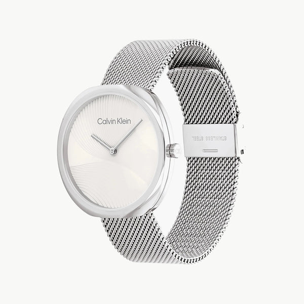 Ck Calvin Klein Women's Silver Watch, White Dial | K3m23126s by i-watch