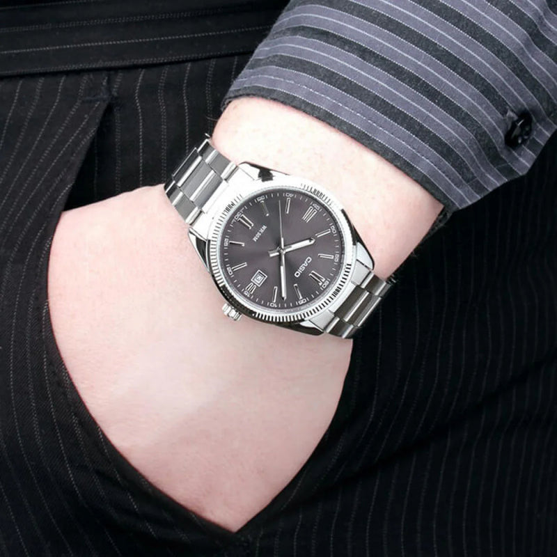 Casio Men's Stainless Steel Watch, Black Dial | Mtp-1302pd-1a1vef by i-watch