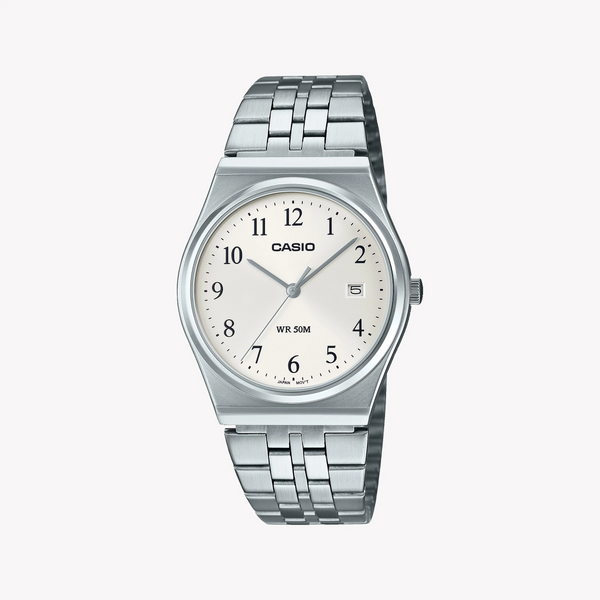 Casio Men's Stainless Steel Watch, White Dial | Mtp-B145d-7bvdf by i-watch