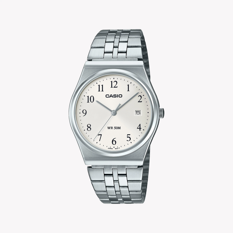 Casio Men's Stainless Steel Watch, White Dial | Mtp-B145d-7bvdf by i-watch
