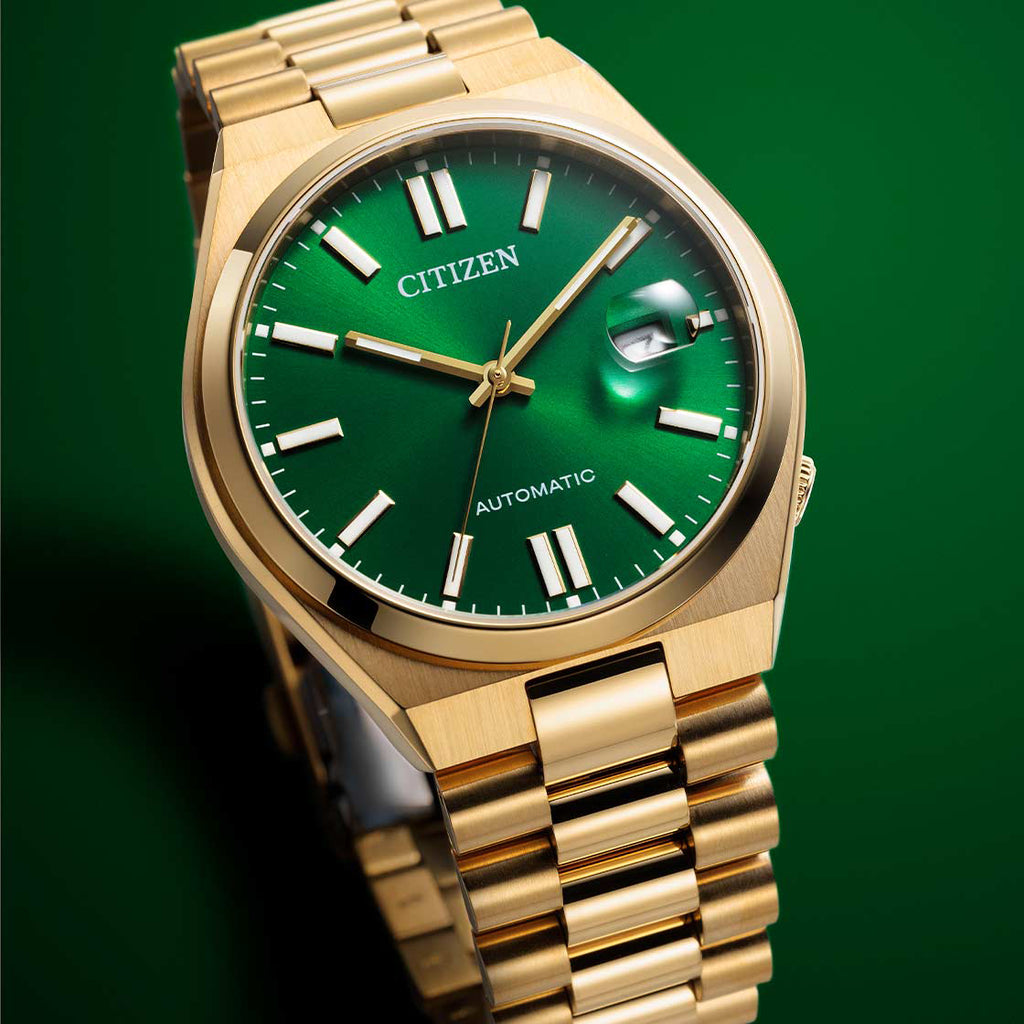 CITIZEN NJ0152-51X GOLD STUNNER - SOPHISTICATED AUTOMATIC MEN'S WATCH with GREEN DIAL & 5 ATM WATER RESISTANCE-i-Watch-6