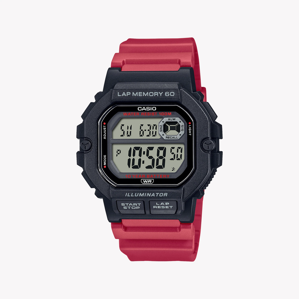 Casio Unisex Black/Pink Resin Watch, Black Dial | Ws-1400h-4avcf by i-watch