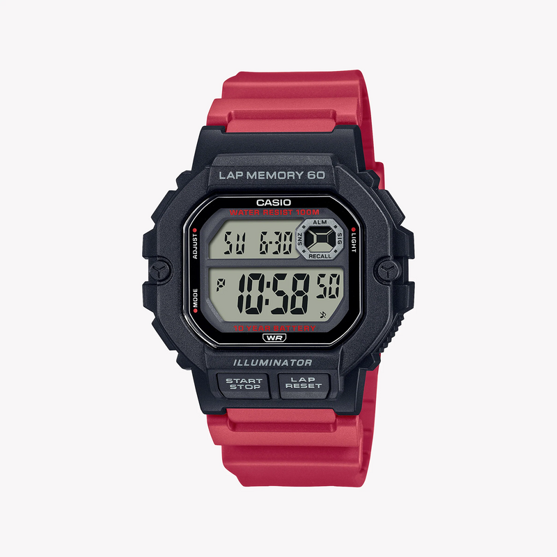 Casio Unisex Black/Pink Resin Watch, Black Dial | Ws-1400h-4avcf by i-watch