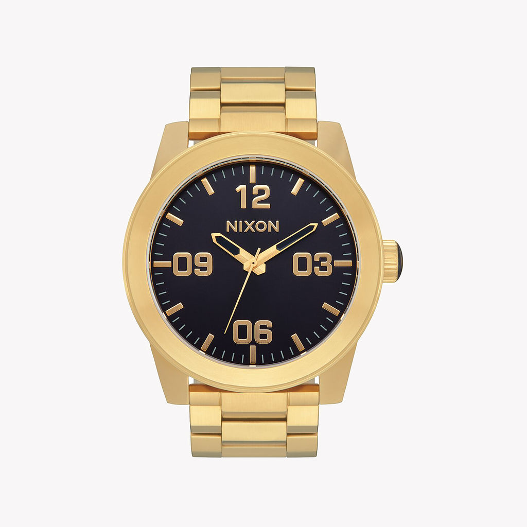 NIXON A346-2033 GOLDEN ELEGANCE - BOLD MEN'S WATCH WITH BLACK DIAL & 10 ATM WATER RESISTANCE