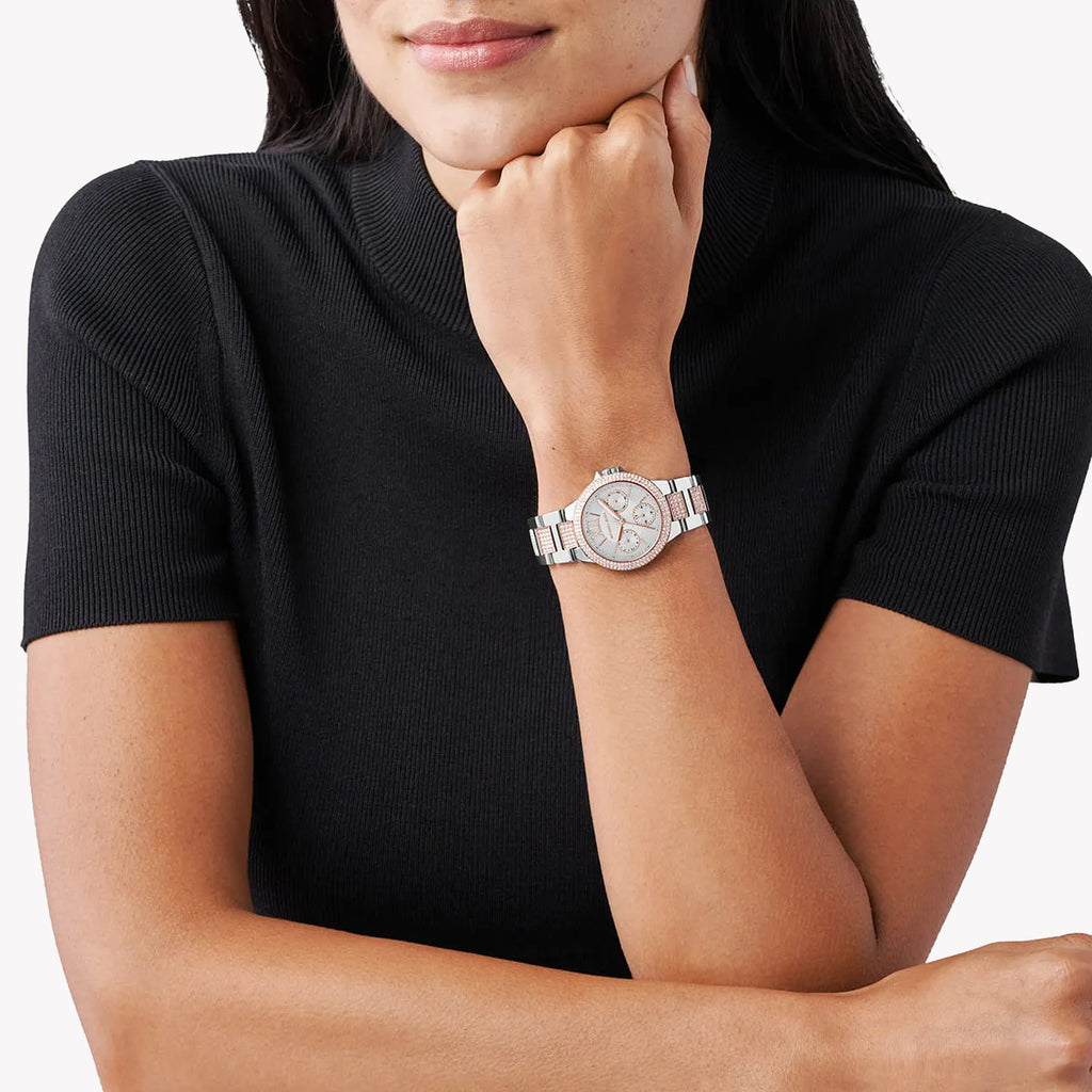 MICHAEL KORS MK6846 - ELEGANT HARMONY - WOMEN'S STAINLESS STEEL WATCH WITH SILVER-ROSE GOLD ACCENTS-i-Watch-4