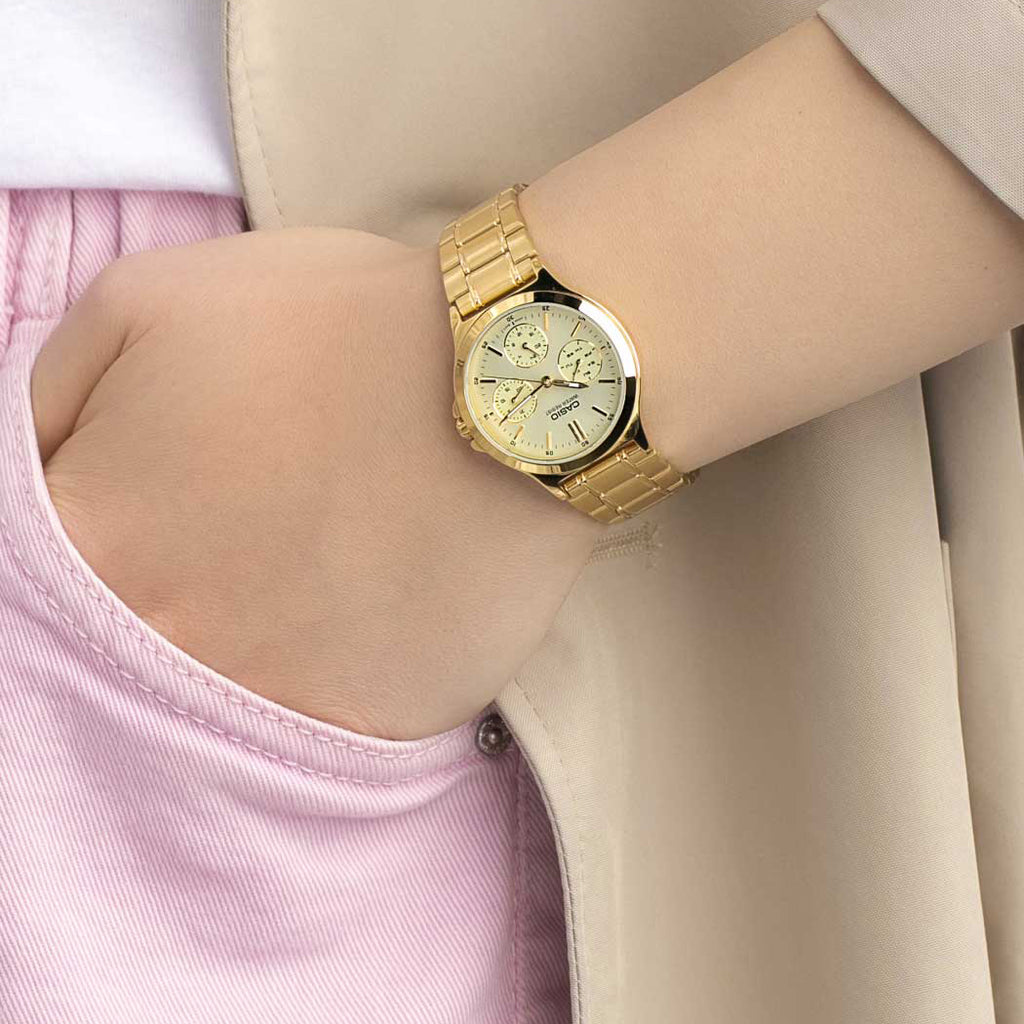CASIO LTP-V300G-9AUDF SPORTY ELEGANCE - VERSATILE WOMEN'S WATCH WITH GOLD FINISH & DAY DISPLAY-i-Watch-2